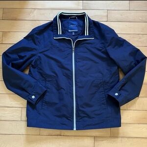 Nautica Men’s Navy Blue Windbreaker  Lightweight Nylon Jacket Size Large